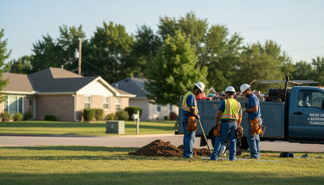 Residential water line and bathroom plumbing service in Pine Bluffs, WY